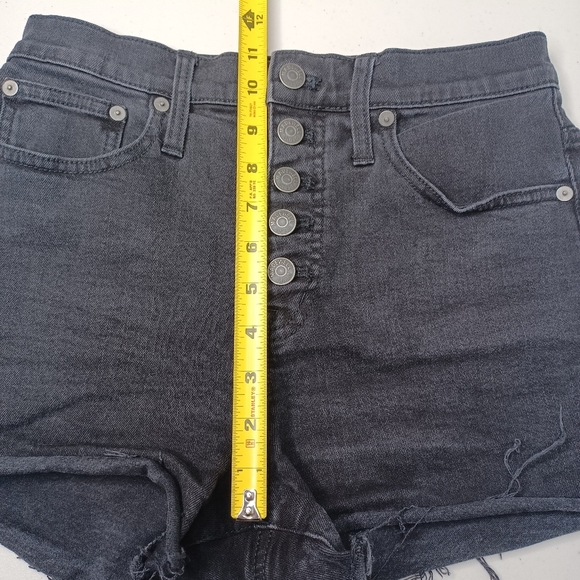 Madewell Black High Waisted Button Fly Jean Shorts - Picture 8 of 11